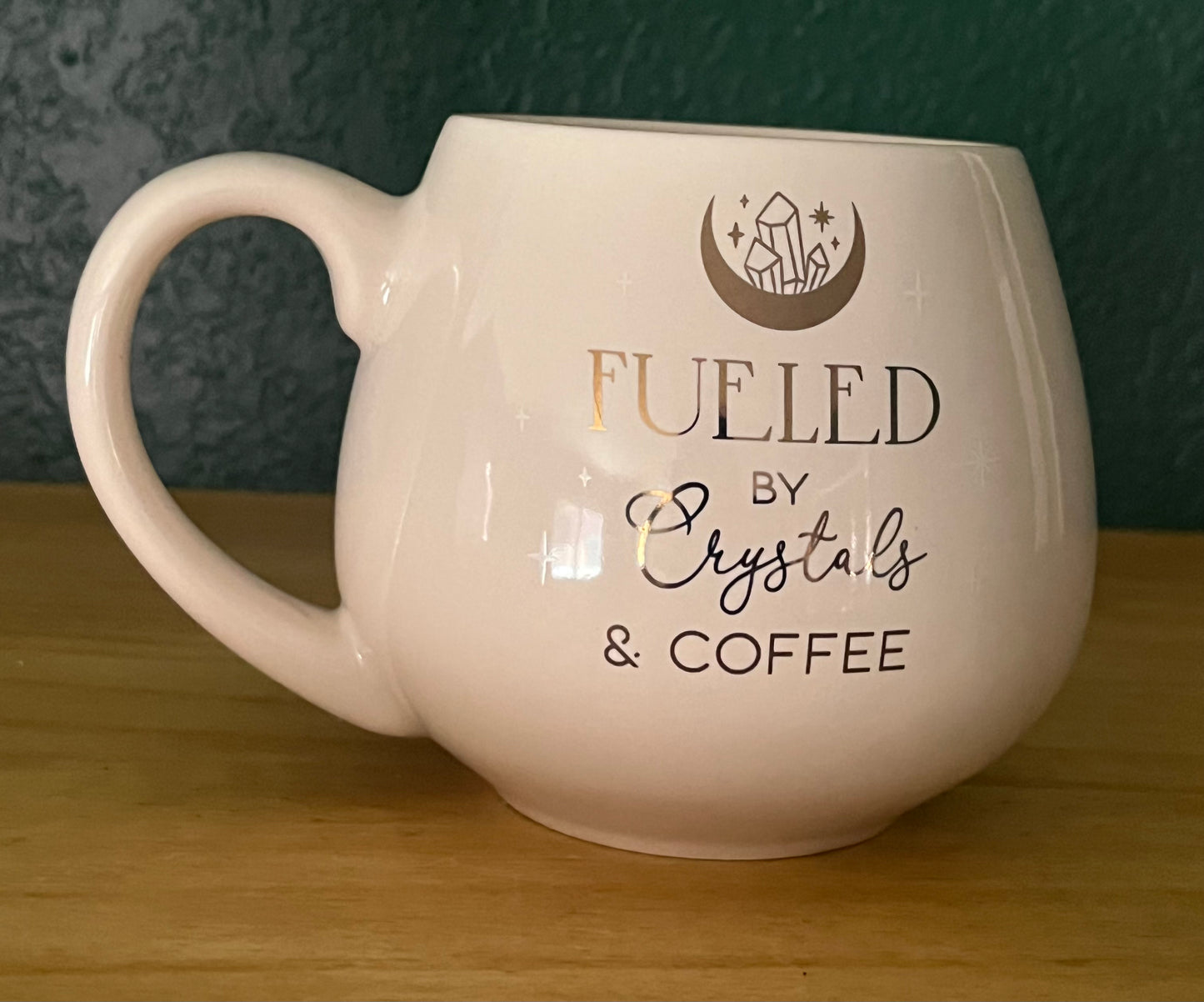 "Fueled by Crystals and Coffee" Ceramic Mug