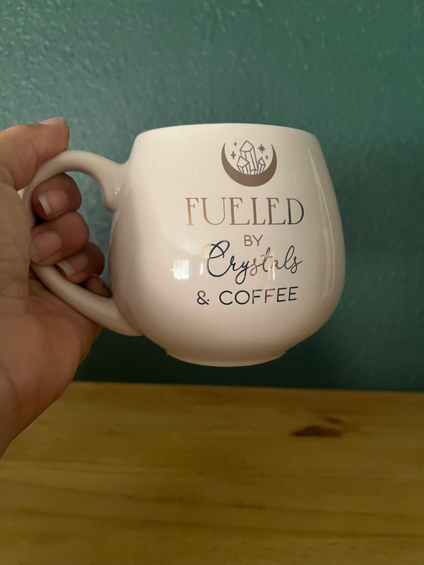 "Fueled by Crystals and Coffee" Ceramic Mug