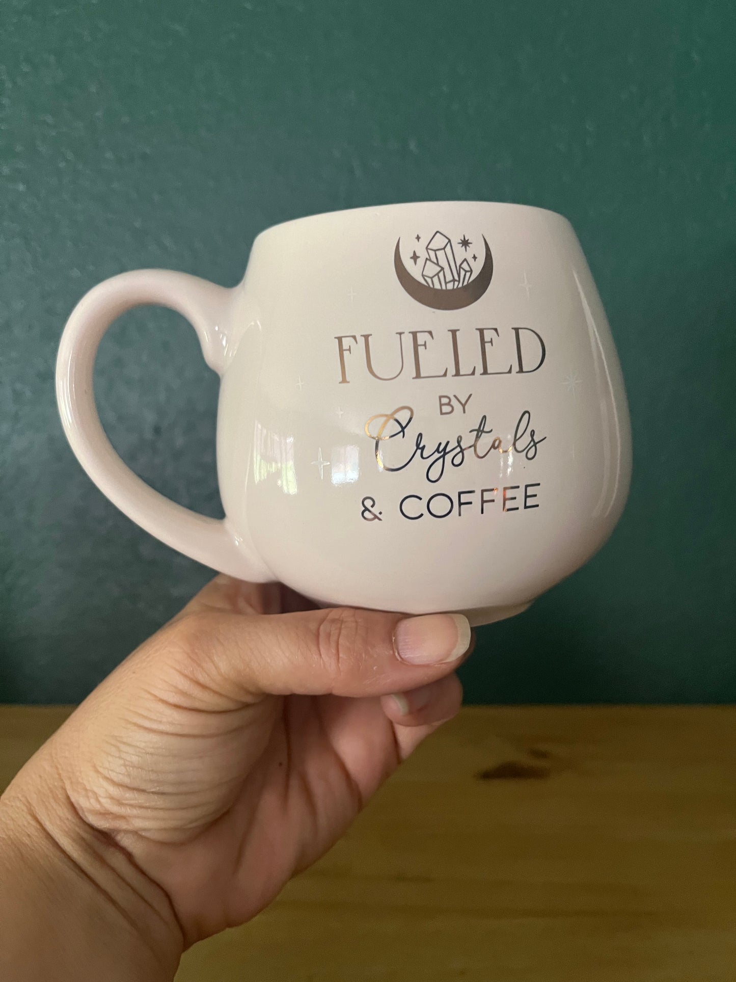 "Fueled by Crystals and Coffee" Ceramic Mug