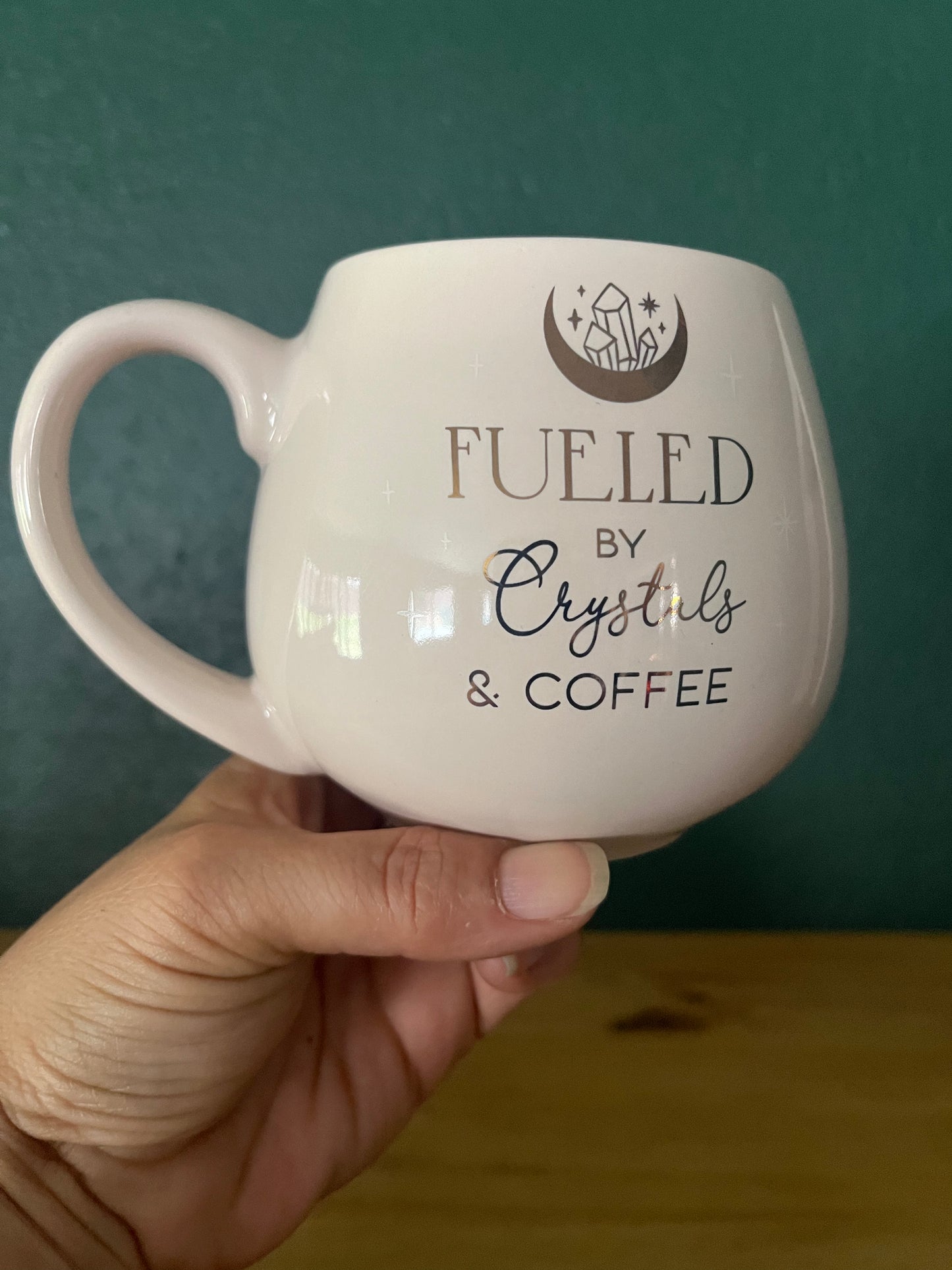 "Fueled by Crystals and Coffee" Ceramic Mug