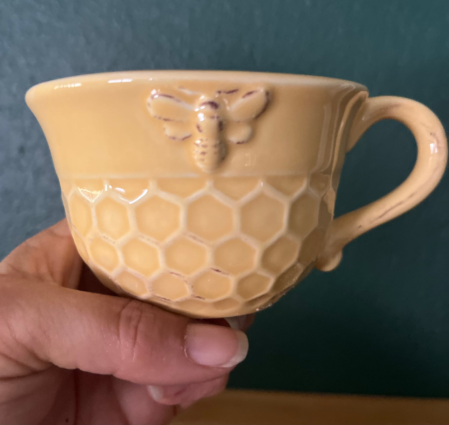 Teacup and Saucer Honeycomb Design - Mug