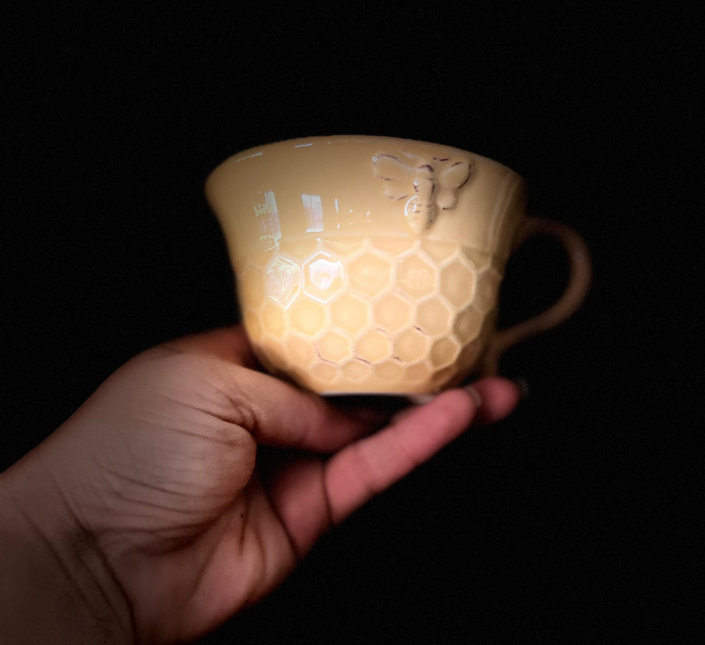 Teacup and Saucer Honeycomb Design - Mug