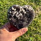 Amethyst Heart with Delicate Calcite Flowers