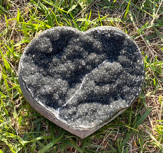 Black Amethyst Heart