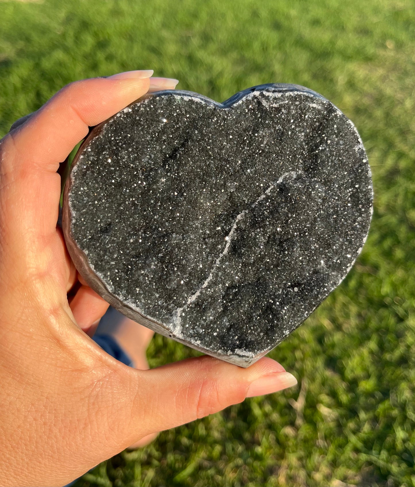 Black Amethyst Heart