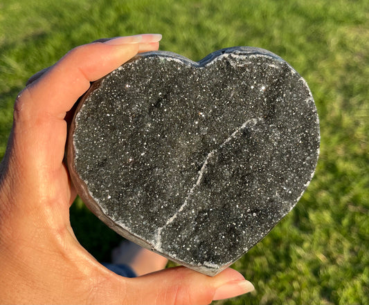 Black Amethyst Heart