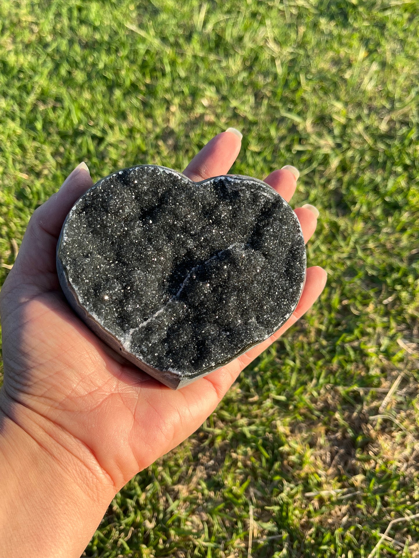 Black Amethyst Heart