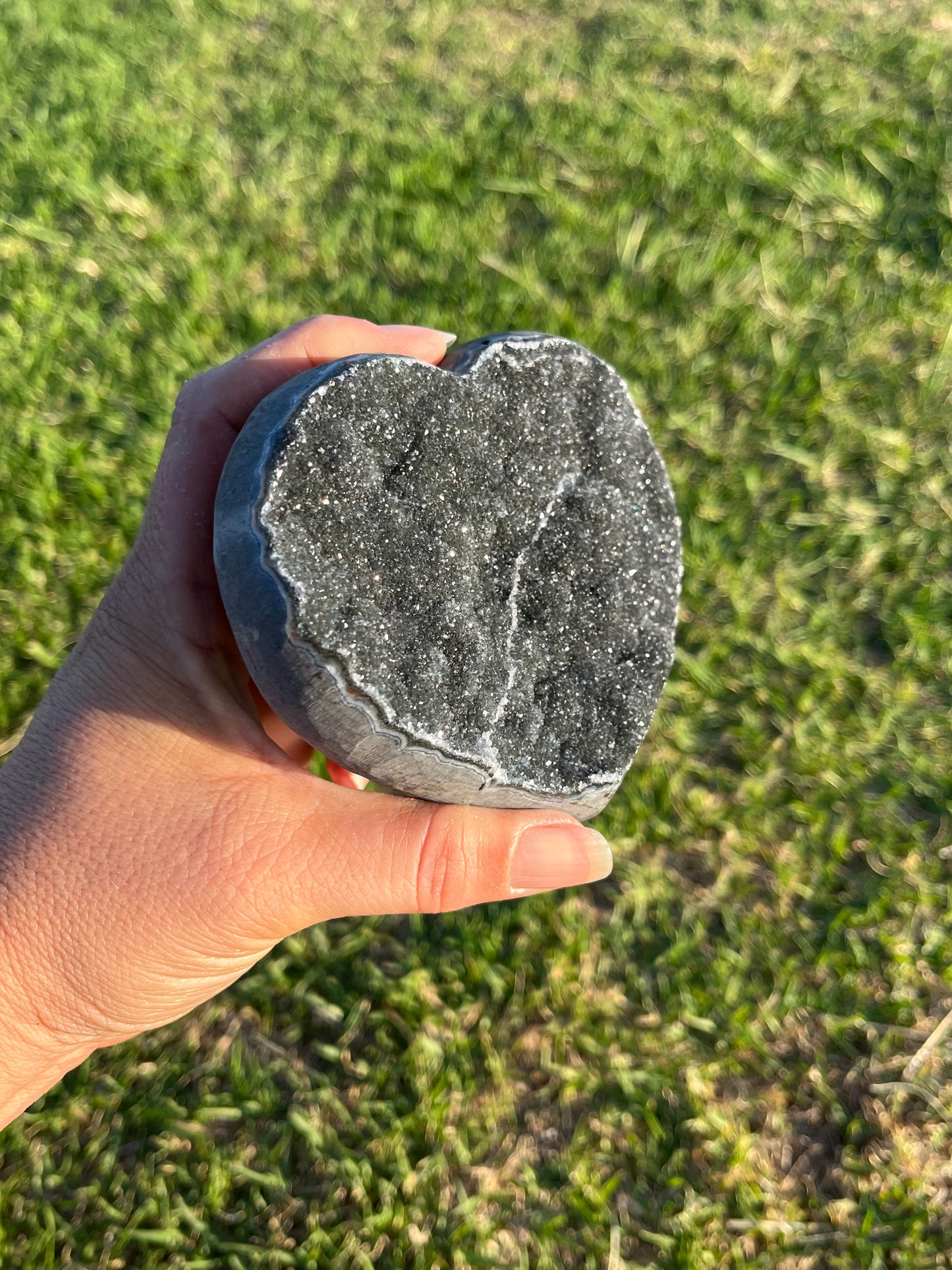 Black Amethyst Heart