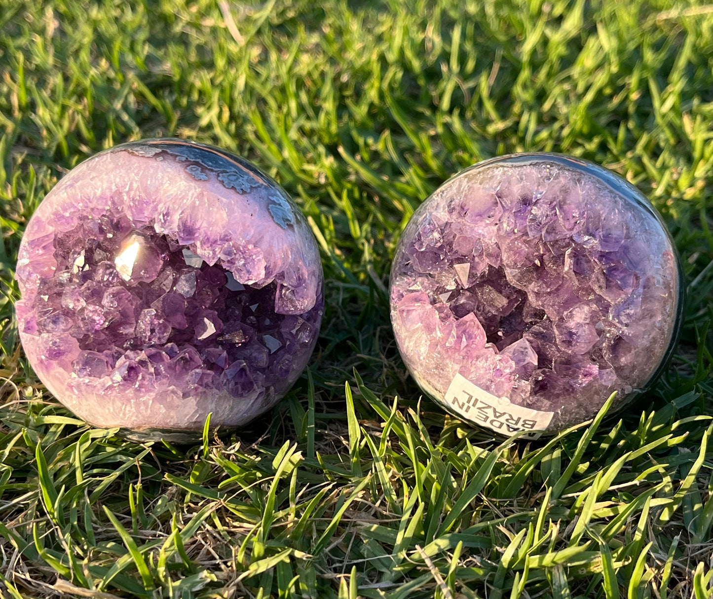 Amethyst Spheres on Stand