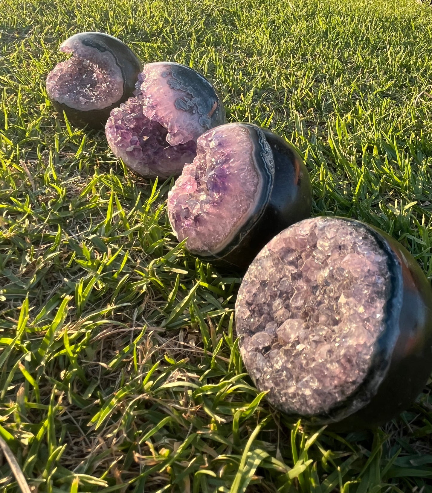 Amethyst Spheres on Stand