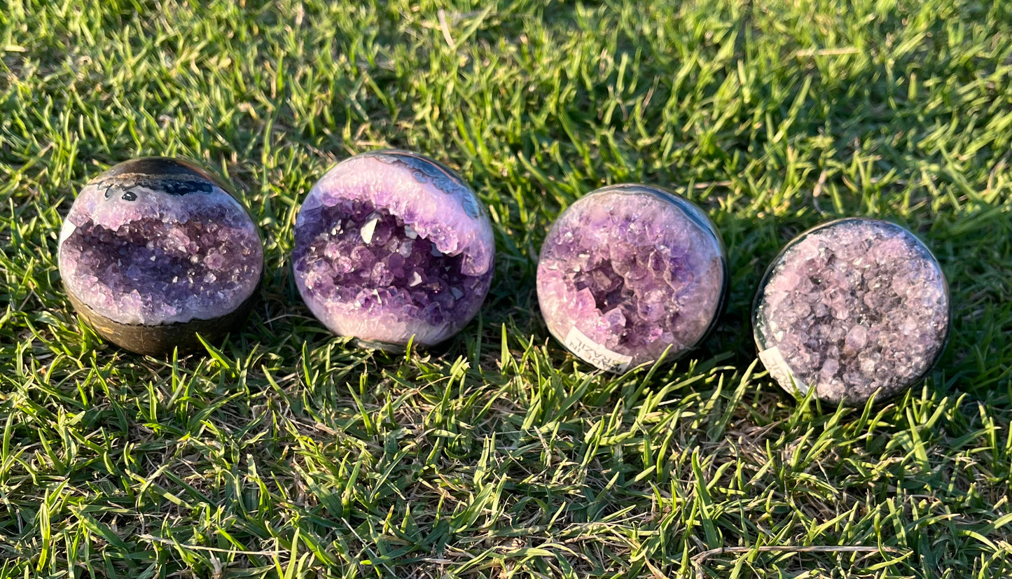 Amethyst Spheres on Stand