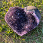 Amethyst Heart with Matrix and Purple Agate