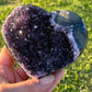 Amethyst Heart with Matrix and Purple Agate