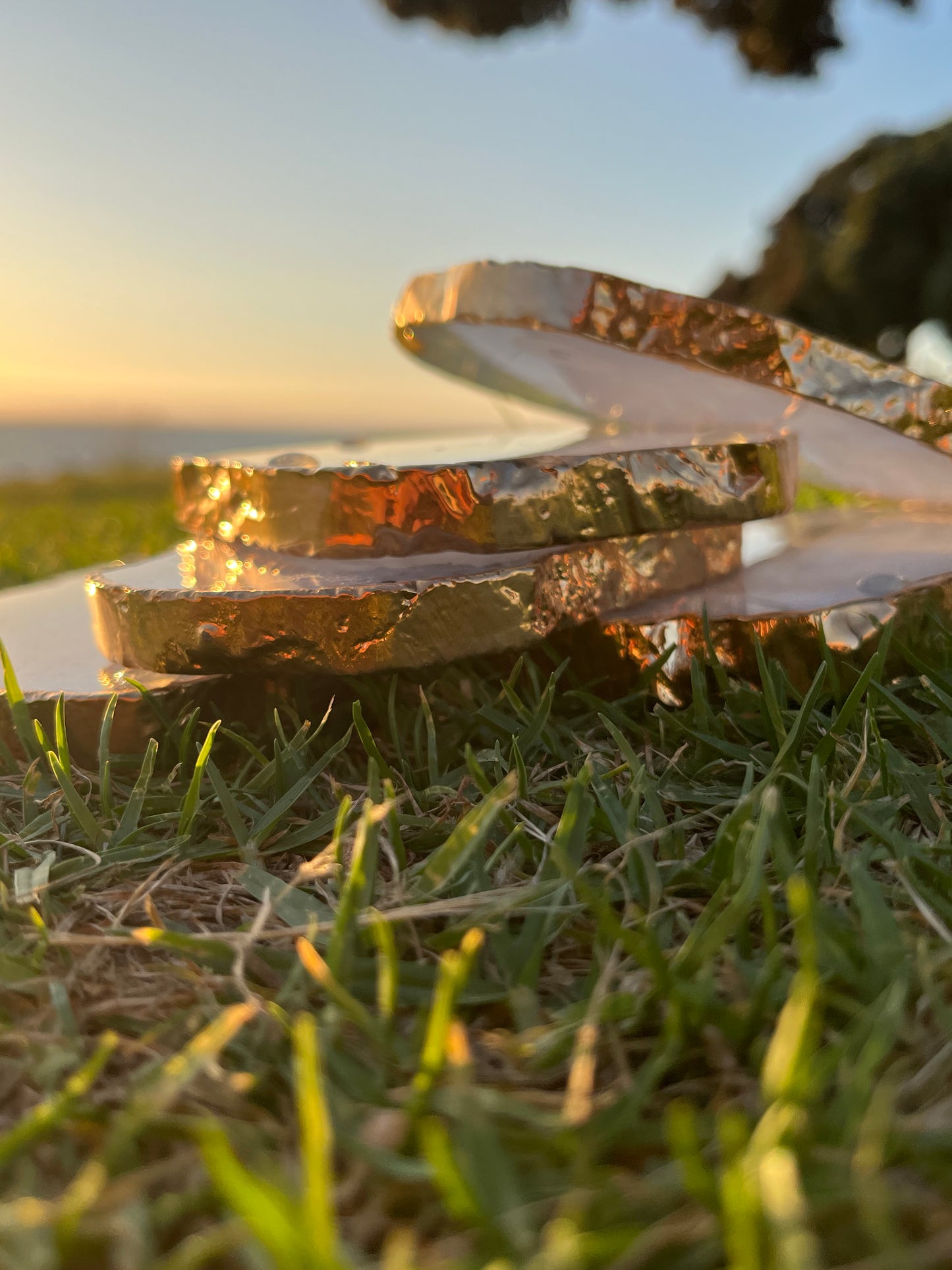 Gold Plated Quartz Coasters