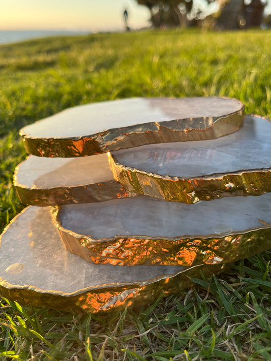 Gold Plated Quartz Coasters