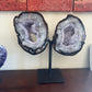 Stunning Druzy Red Agate and Purple Amethyst Wings