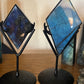 High Quality Blue Labradorite Diamond with Black Metal Stand