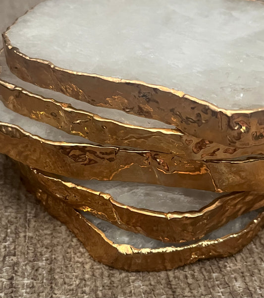 Gold Plated Quartz Coasters