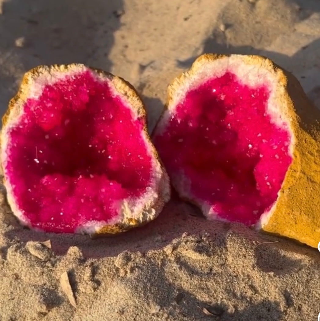 Hot Pink dyed Geode