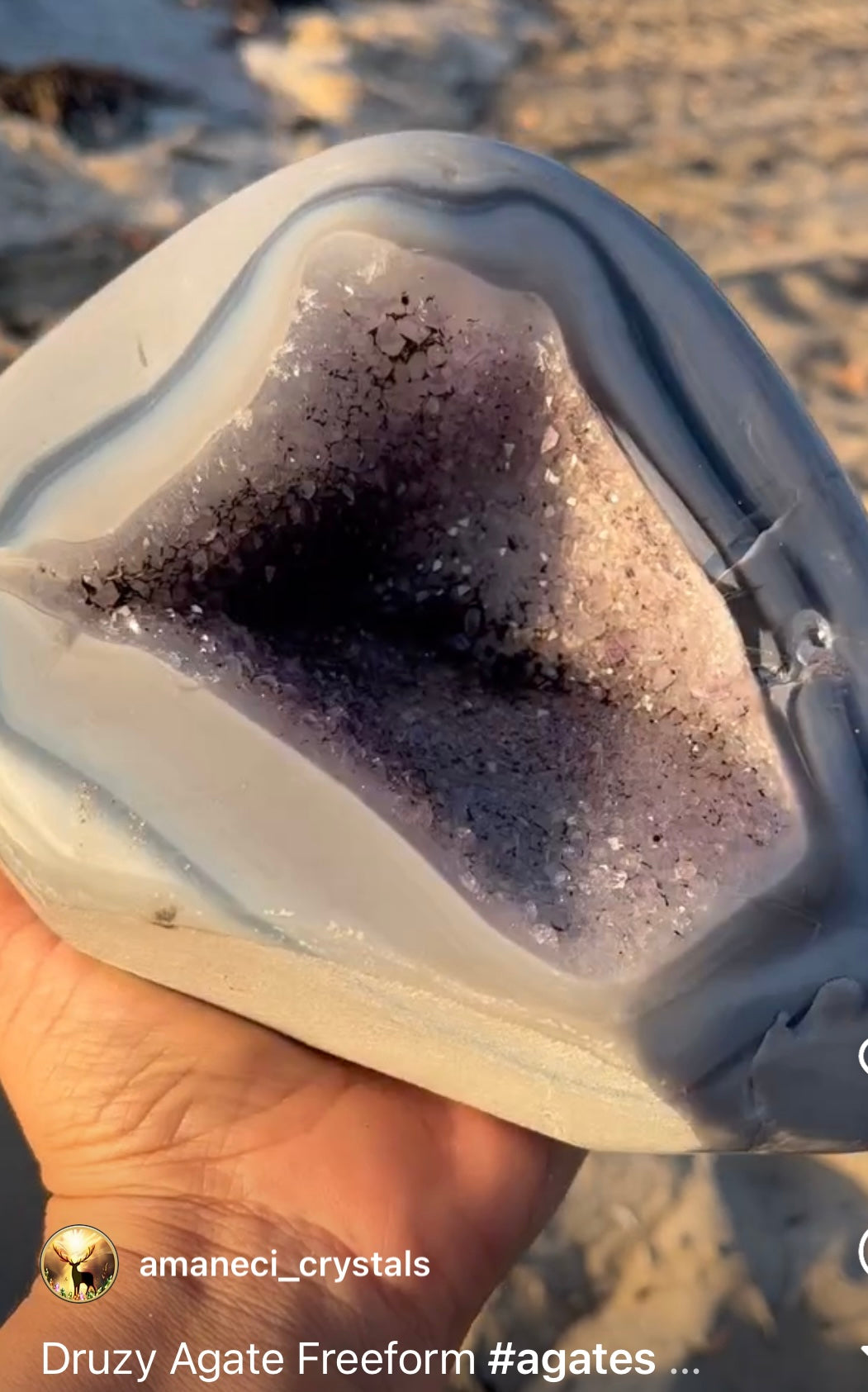 Phenomenal Blue Agate Geode