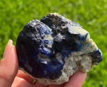 Blue Azurite with pyrite