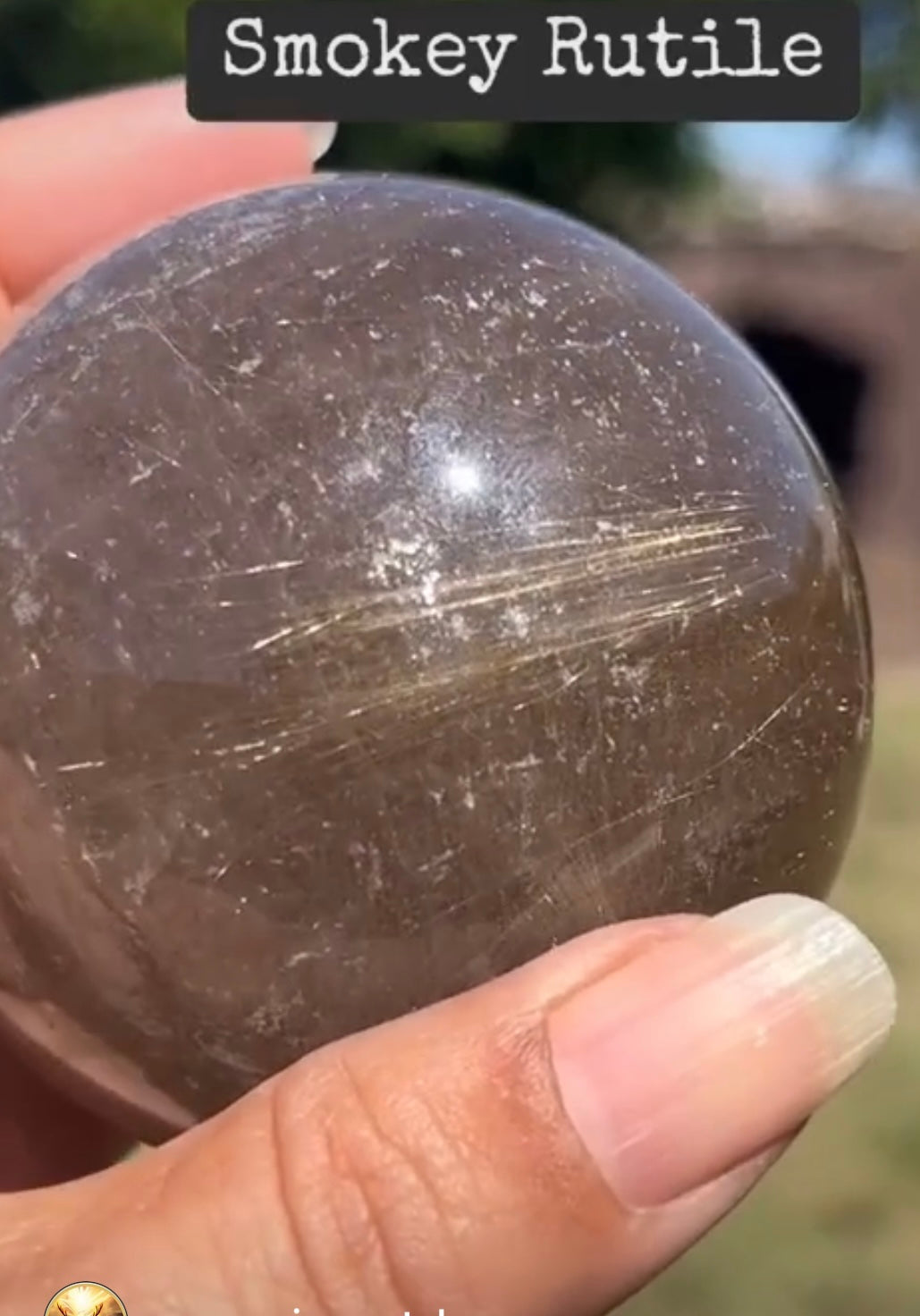 AAA Smoky Quartz with Golden Rutile Sphere