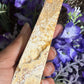 Yellow Crazy Lace Agate Obelisk