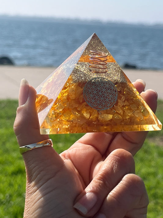 Orgone Pyramid Nubian Citrine & Enhanced Yellow Quartz