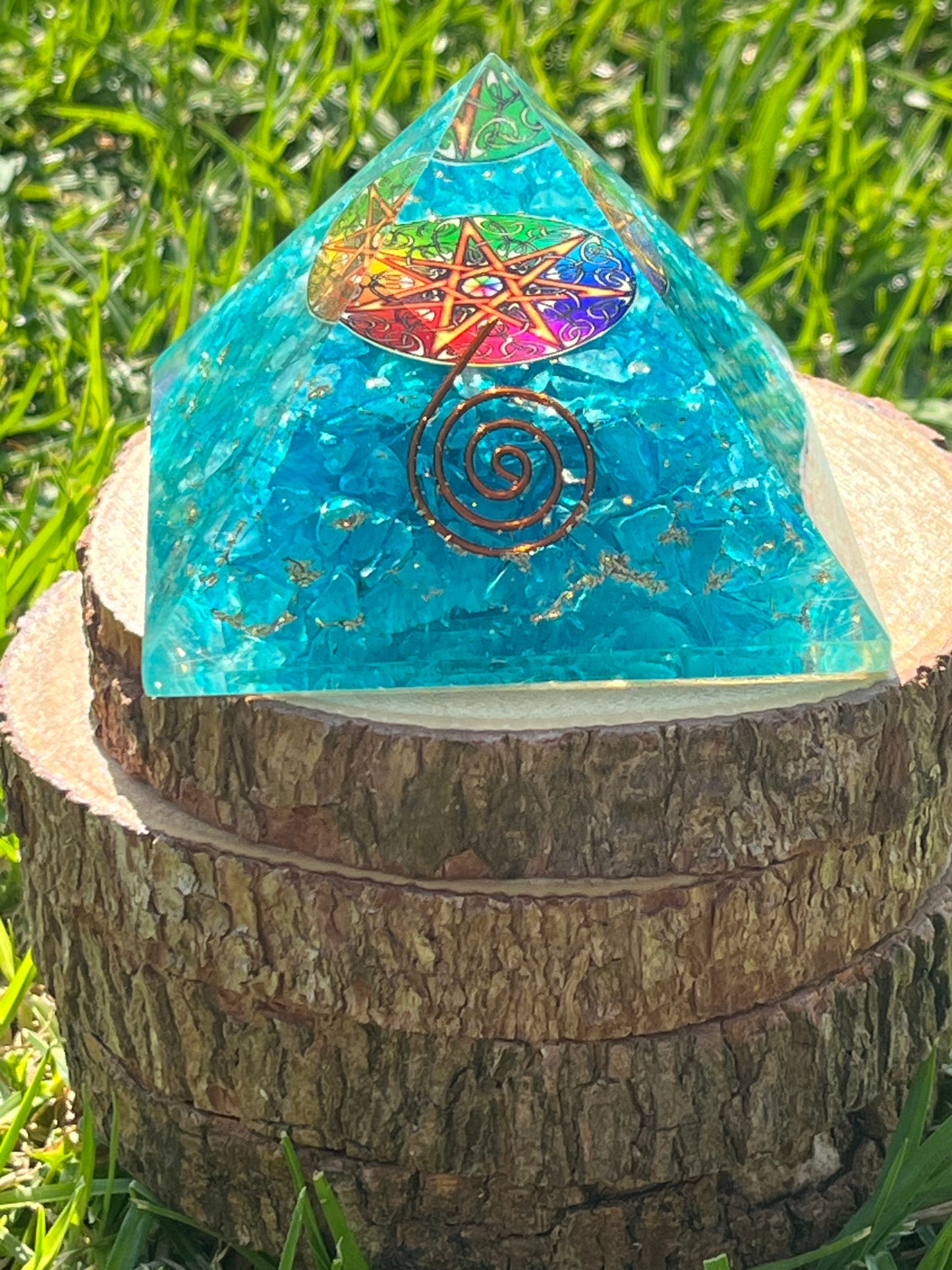 Orgone Pyramid Aqua Quartz