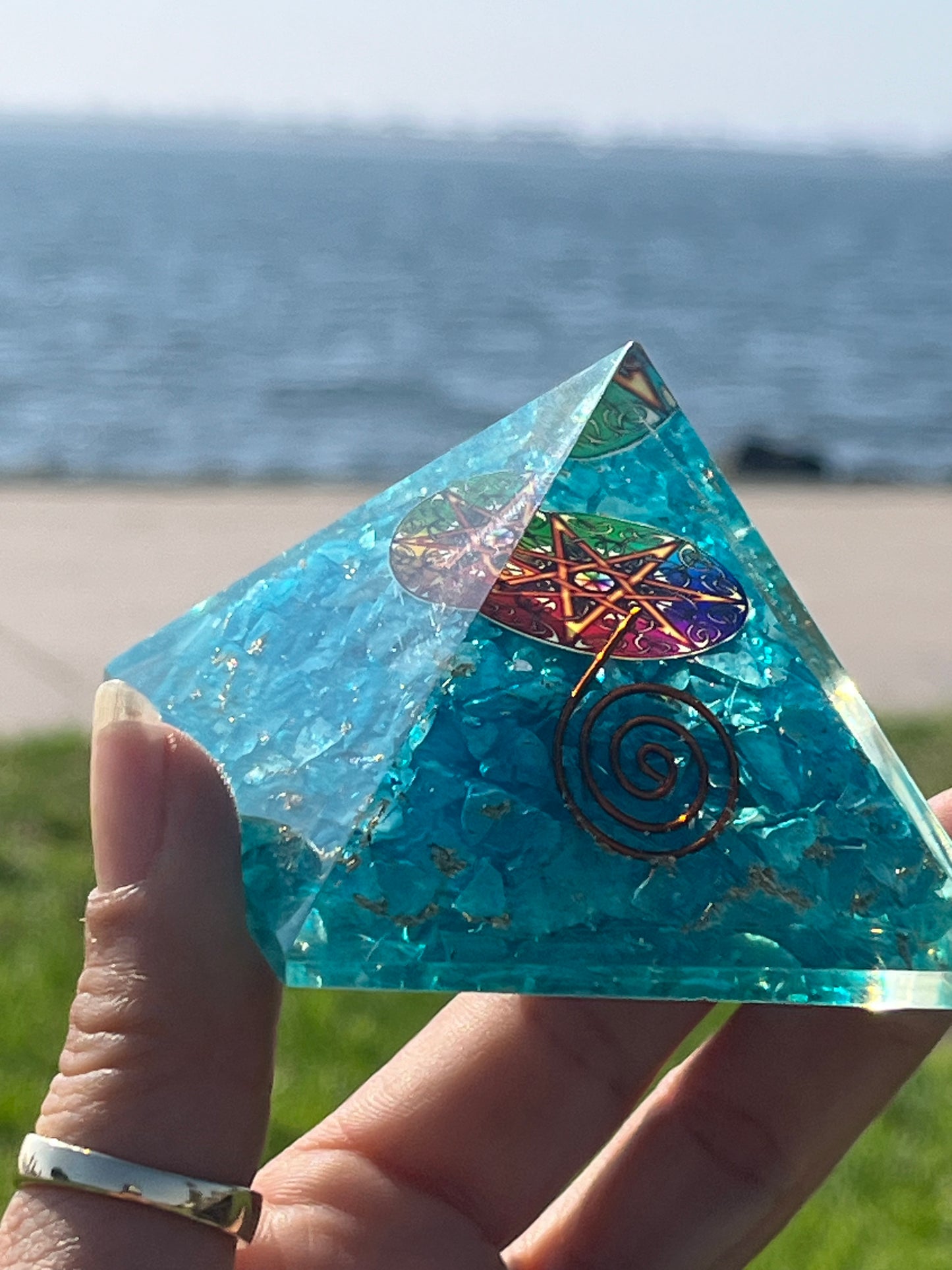 Orgone Pyramid Aqua Quartz