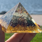 Orgone Pyramid Citrine, Yellow Quartz, Garnet & Green Aventurine