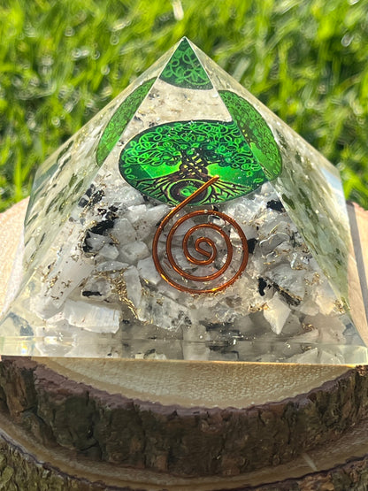 Orgone Pyramid Rainbow Moonstone