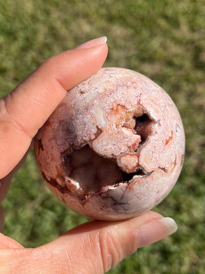 Pink Amethyst/Crazy Lace Agate Sphere