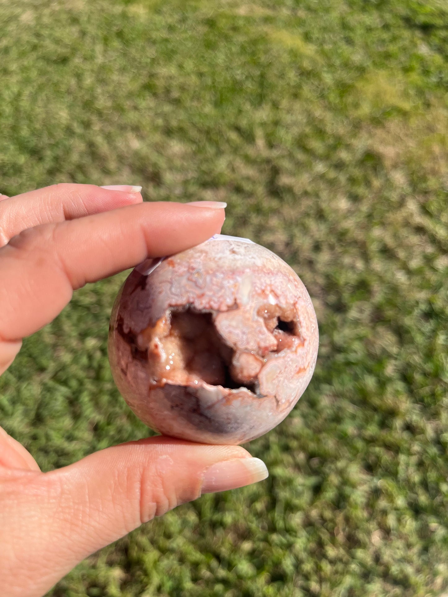 Pink Amethyst/Crazy Lace Agate Sphere