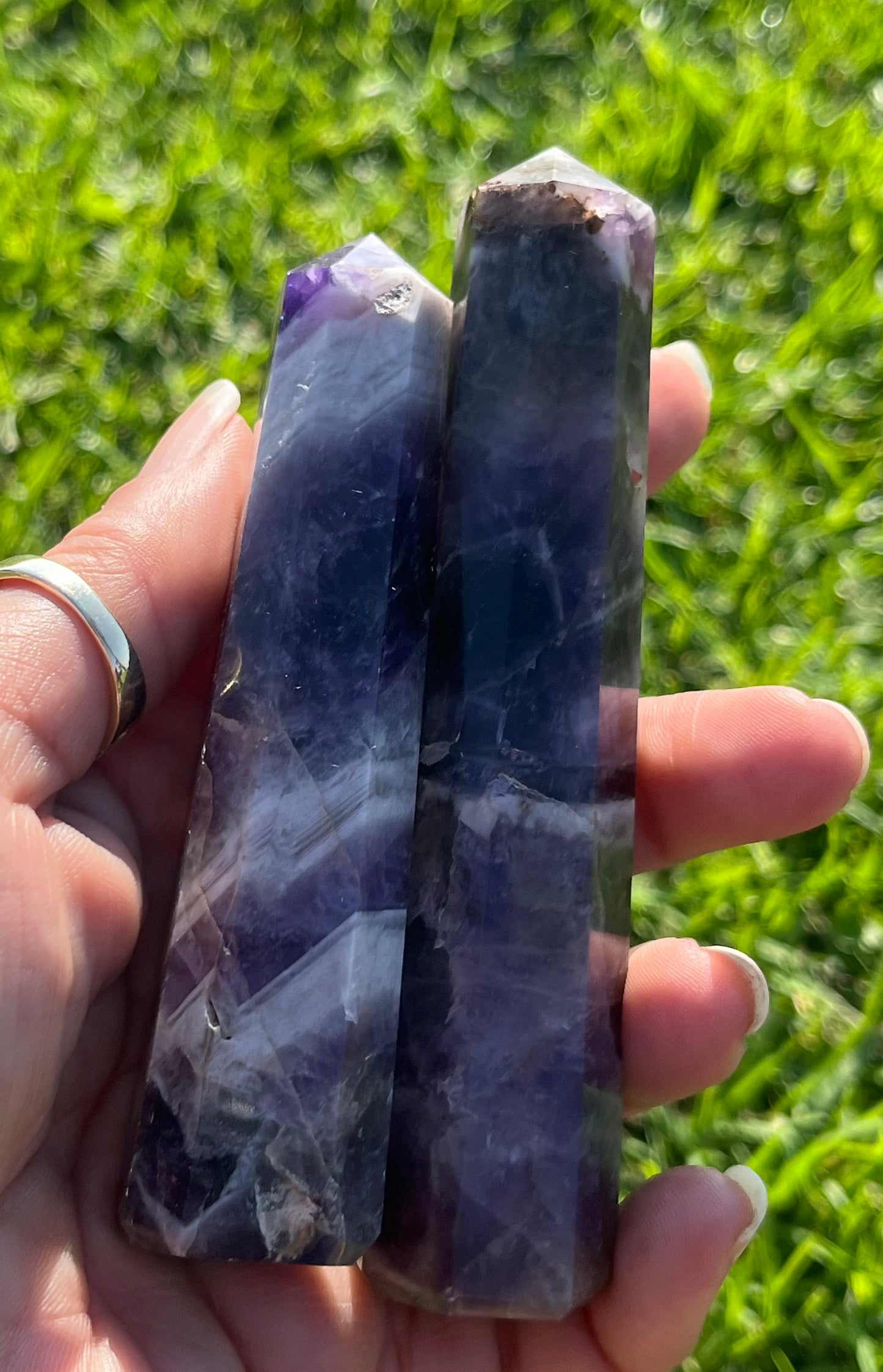 Chevron Amethyst Wands (AAA)