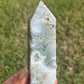 Moss Agate Obelisk