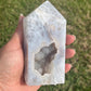 White druzy Agate and Quartz Tower