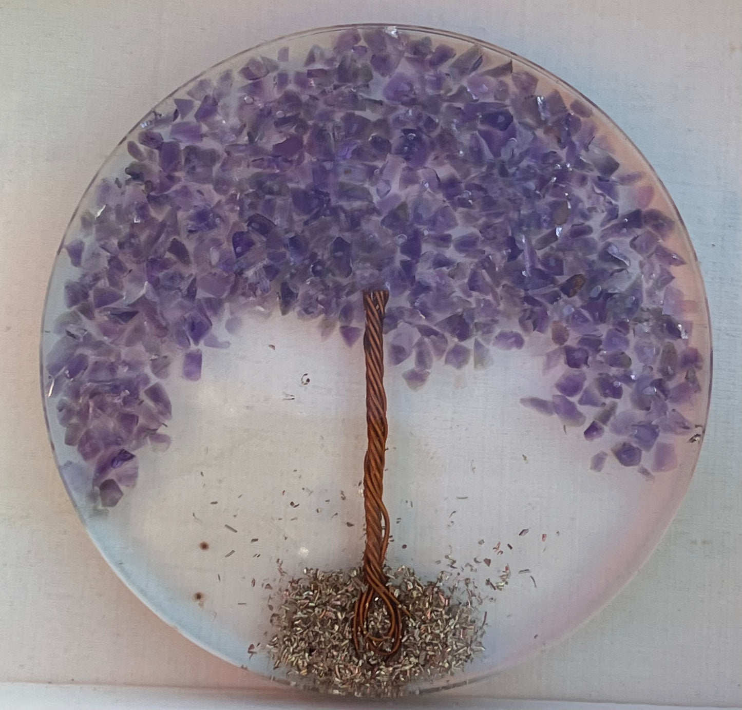 Orgone Amethyst Tree of Life Coaster