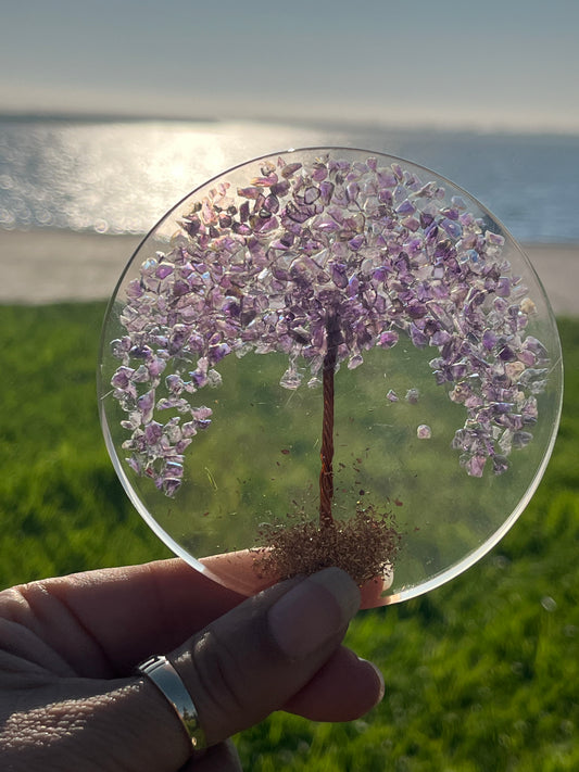 Orgone Amethyst Tree of Life Coaster