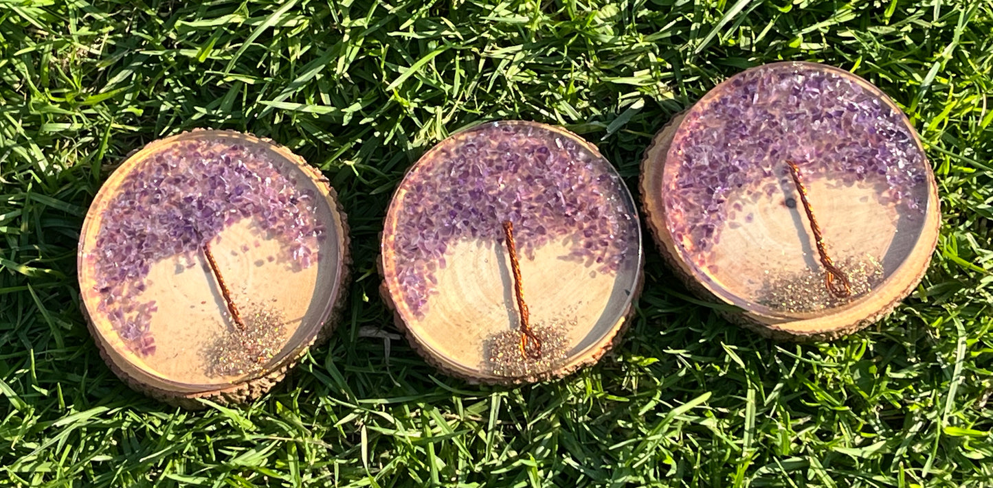 Orgone Amethyst Tree of Life Coaster