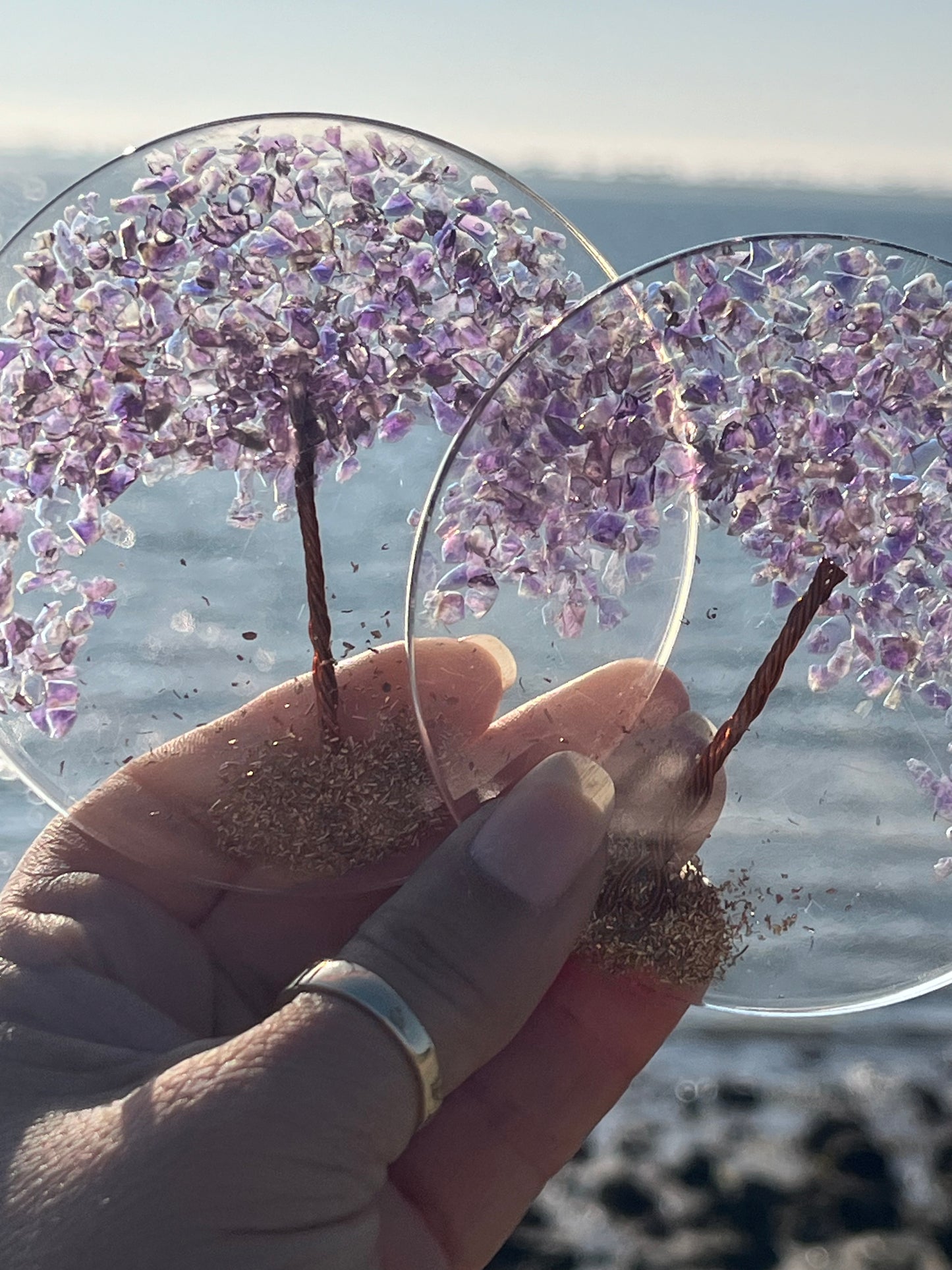 Orgone Amethyst Tree of Life Coaster