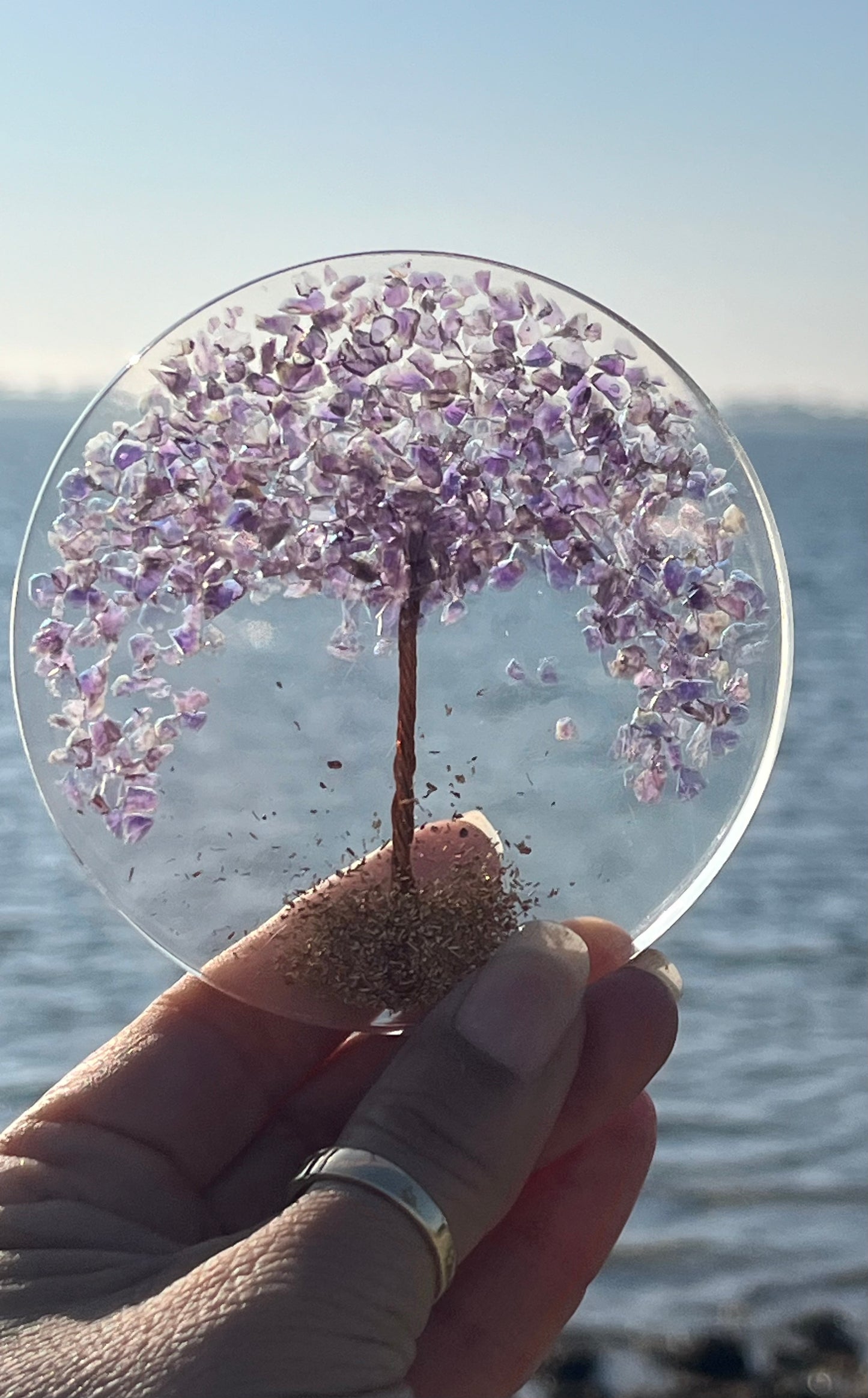 Orgone Amethyst Tree of Life Coaster