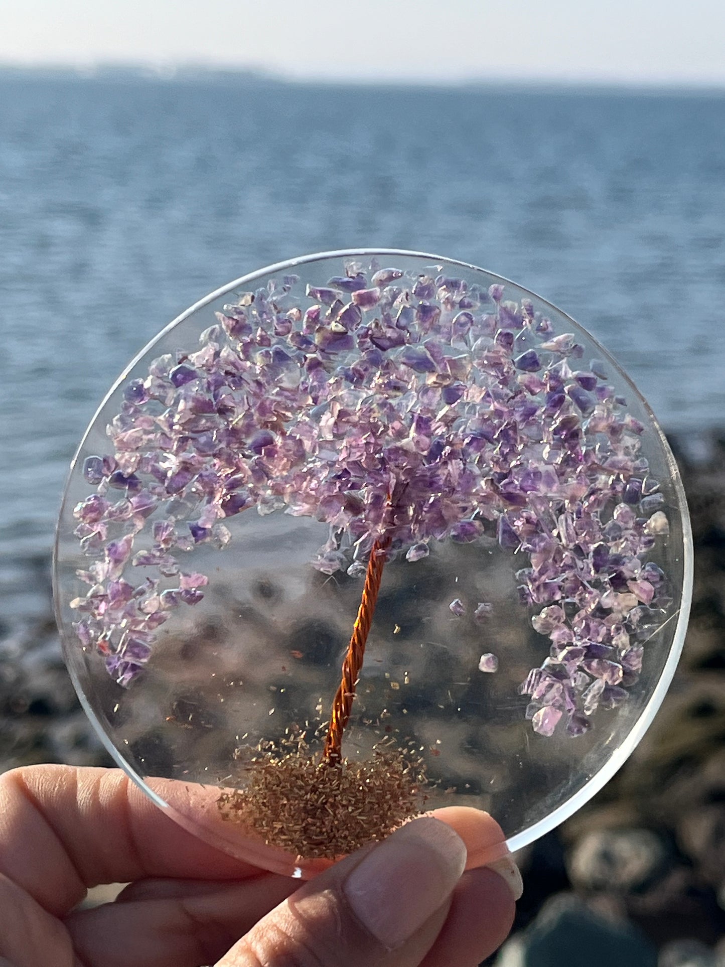 Orgone Amethyst Tree of Life Coaster