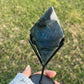 High Quality Blue Labradorite Diamond with Black Metal Stand