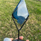 High Quality Blue Labradorite Diamond with Black Metal Stand