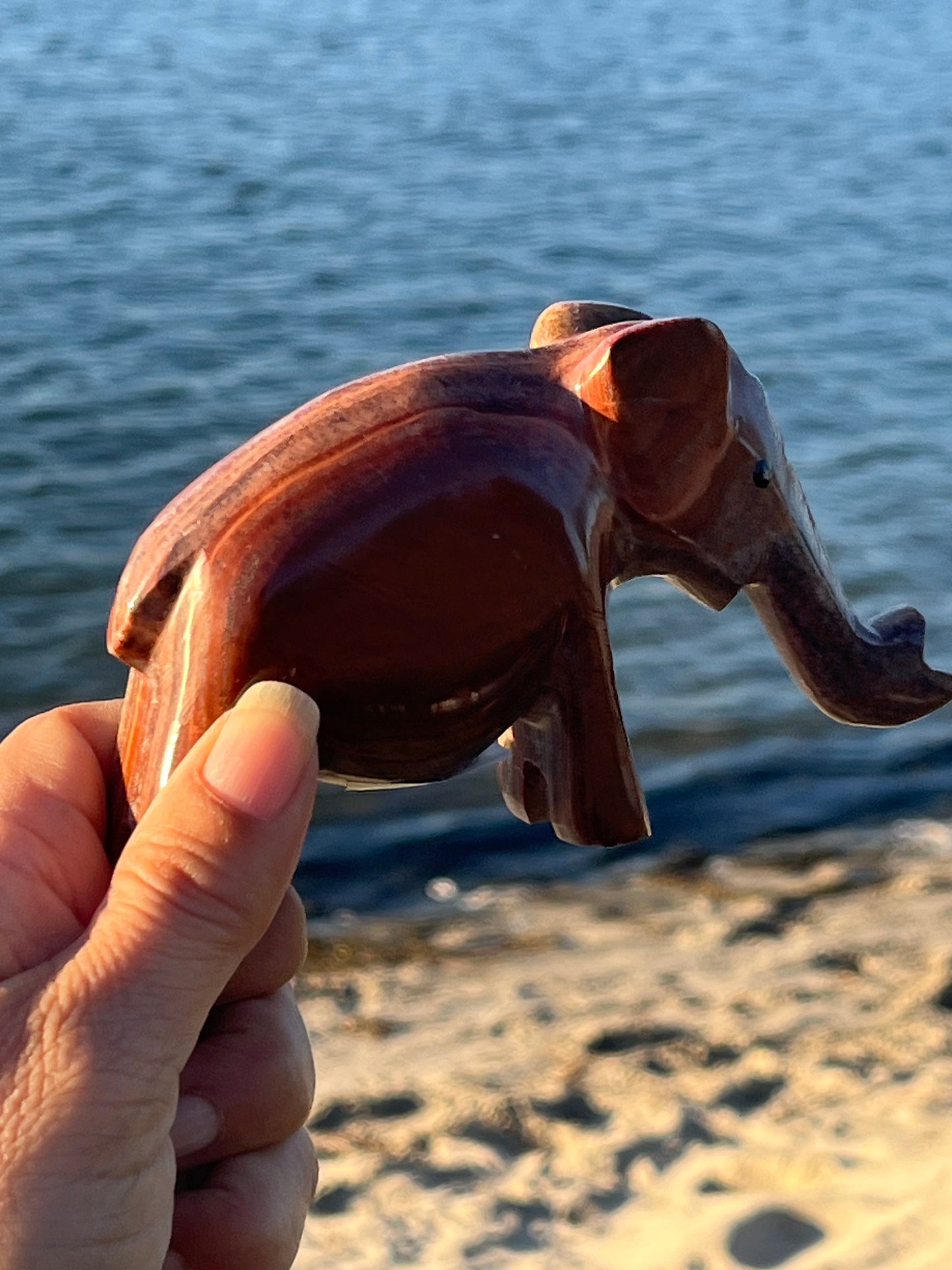 Banded Aragonite and Calcite Elephants