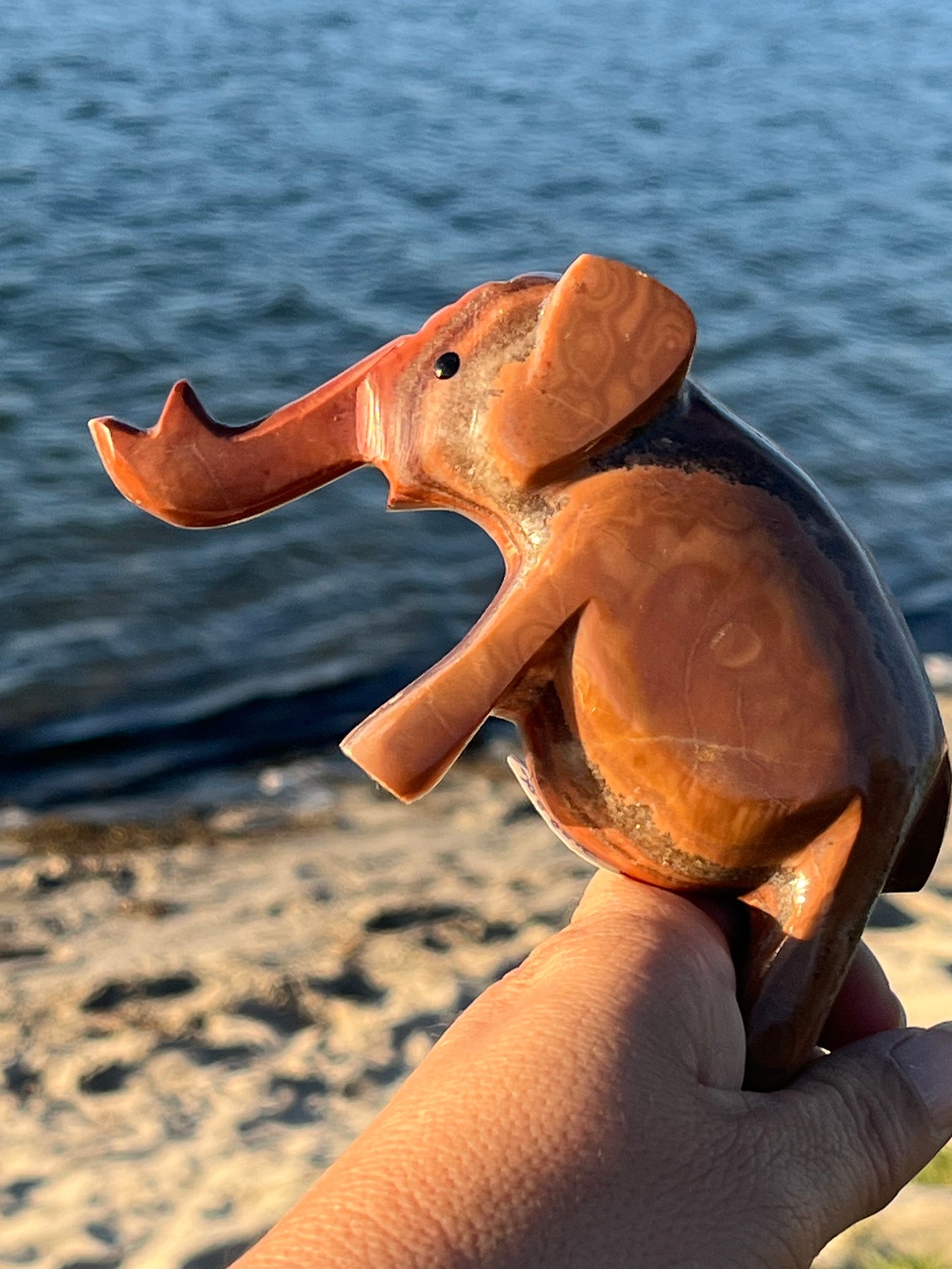 Banded Aragonite and Calcite Elephants