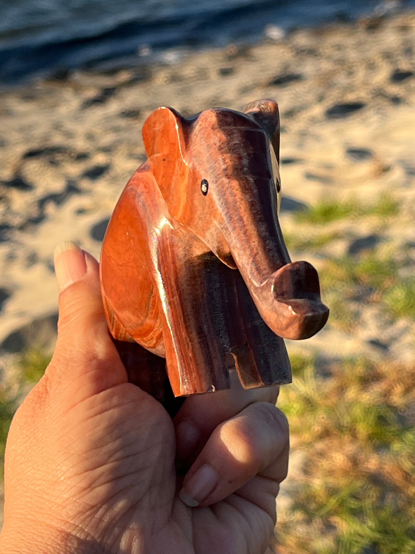 Banded Aragonite and Calcite Elephants