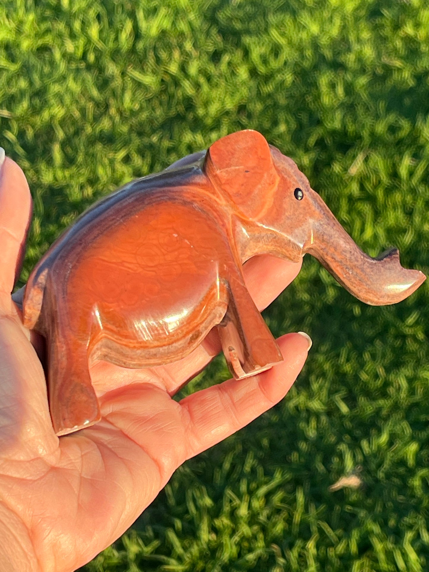 Banded Aragonite and Calcite Elephants