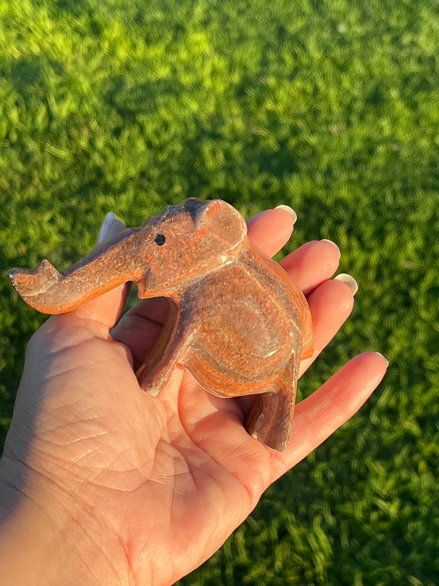 Banded Aragonite and Calcite Elephants